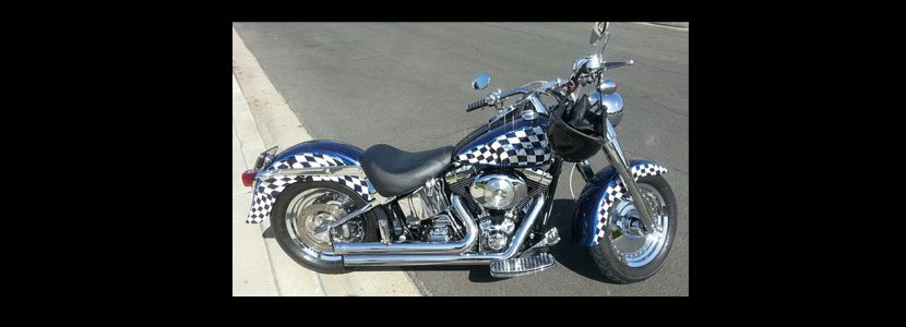 Kevin Walton Kiwi Custom Designs checkered Harley