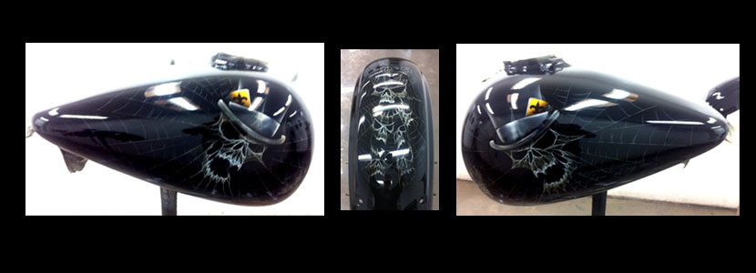 Kiwi Custom Joker themed skull bike